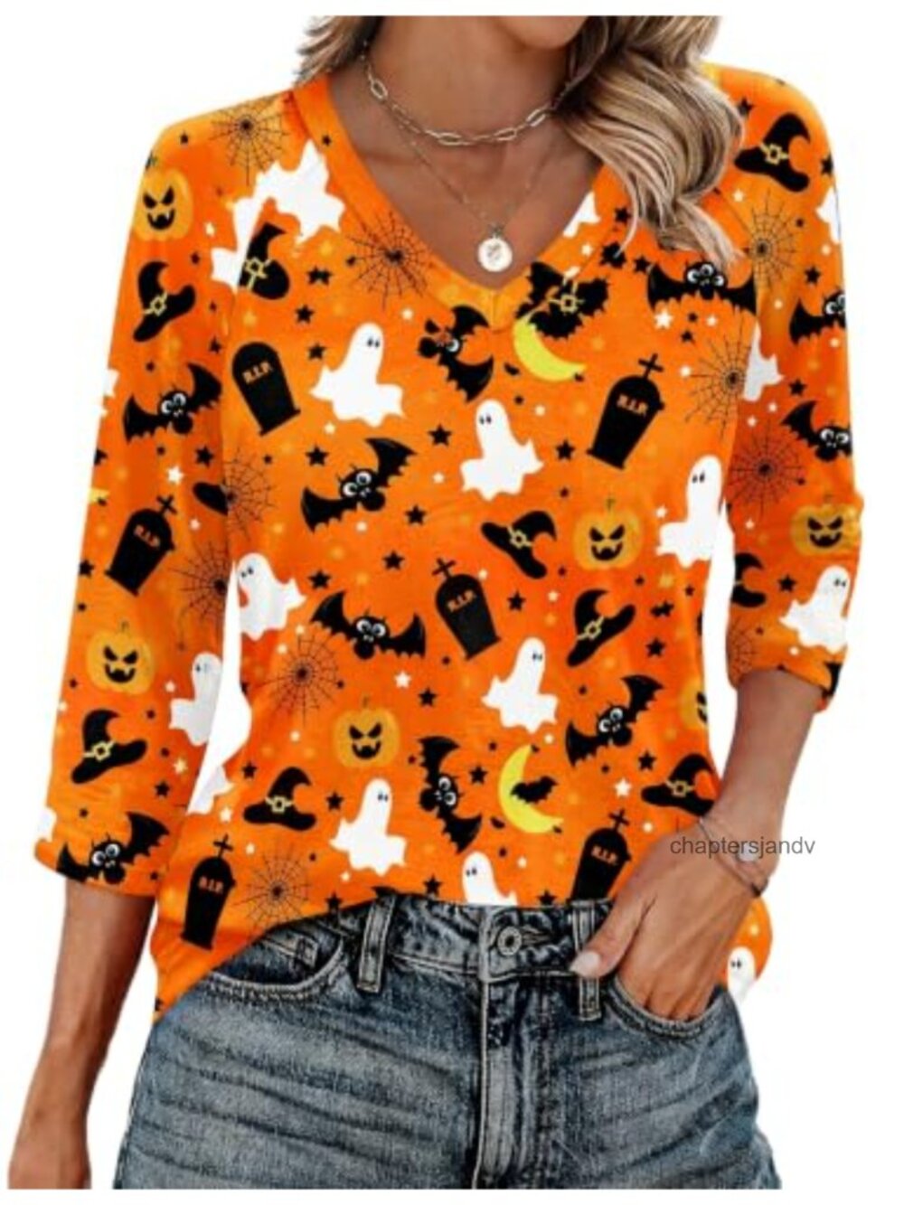 Zeagoo Women's Tunic Top 3/4 Sleeve V-Neck Soft Stretch Casual Shirt